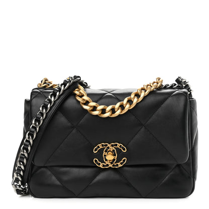 Chanel Goatskin Quilted Medium Chanel 19 Flap Black 1 of 12