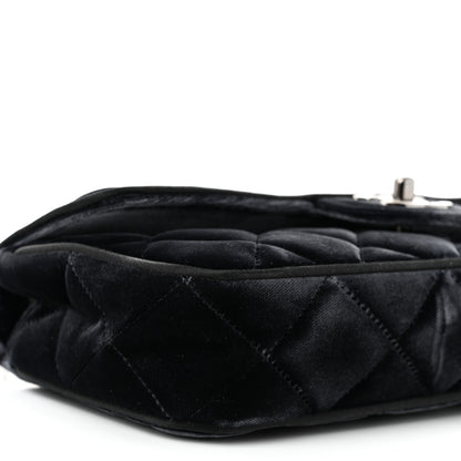 Chanel Velvet Quilted East West Flap Black 9 of 11