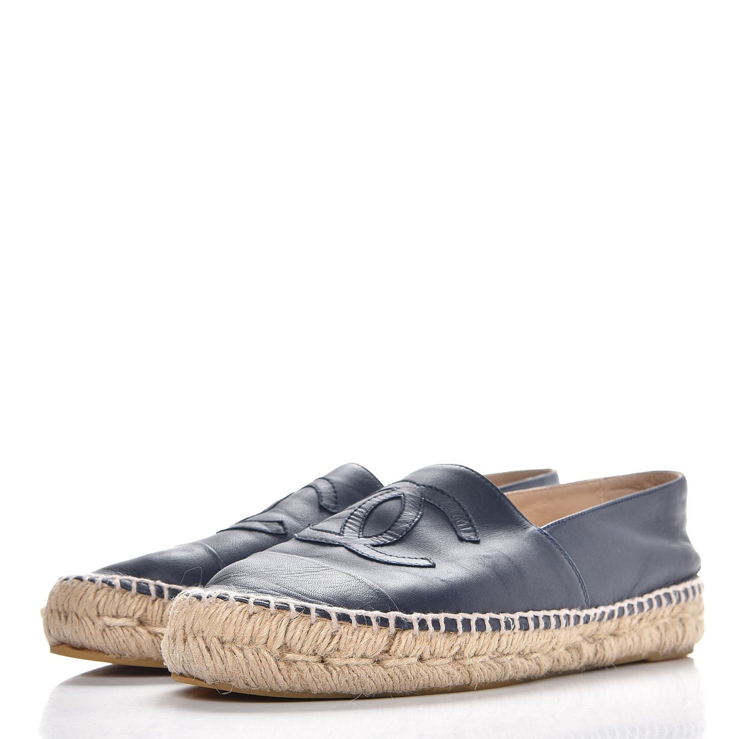 Lambskin CC Espadrilles 39 Navy