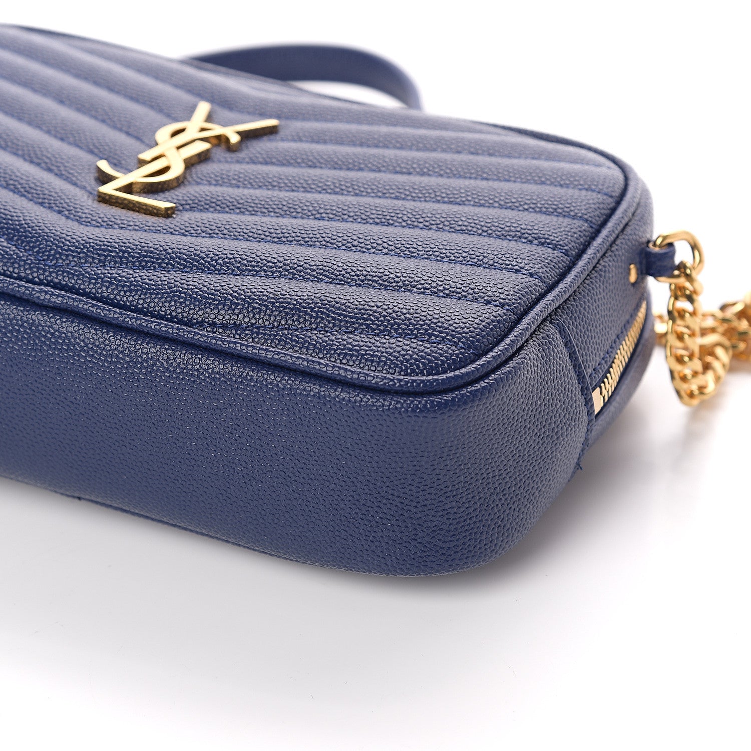 Saint Laurent Grain De Poudre Matelasse Monogram Mini Lou Camera Bag Denim 7 of 7