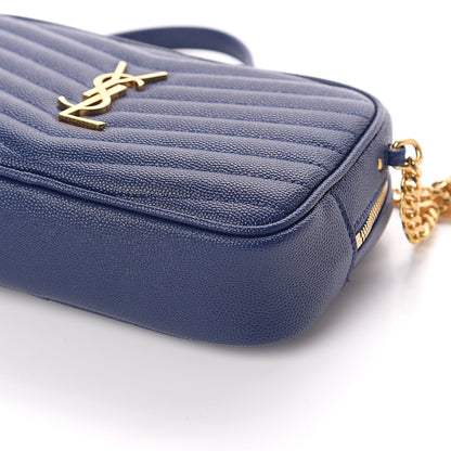 Saint Laurent Grain De Poudre Matelasse Monogram Mini Lou Camera Bag Denim 7 of 7