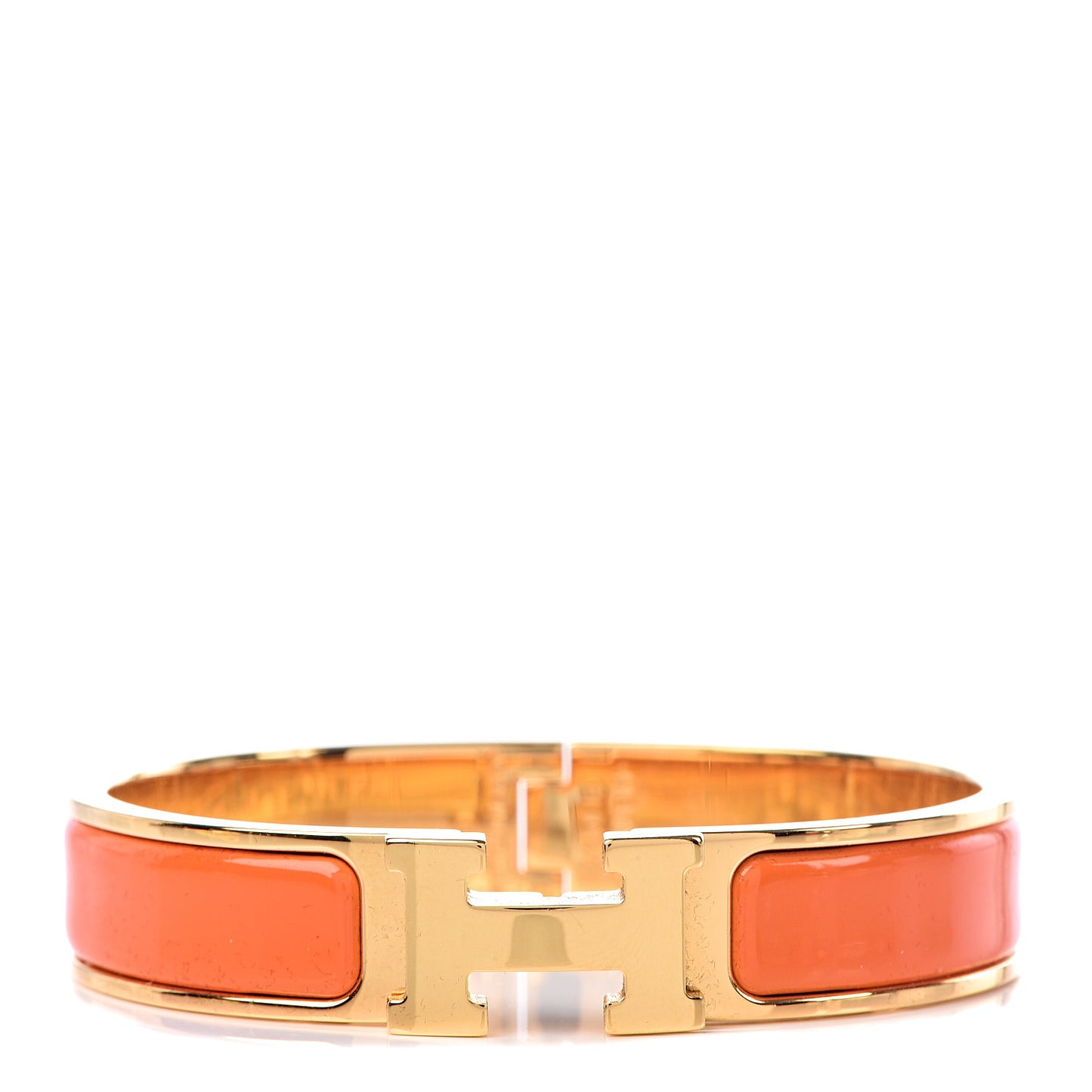 Enamel Narrow Clic Clac H Bracelet PM Orange