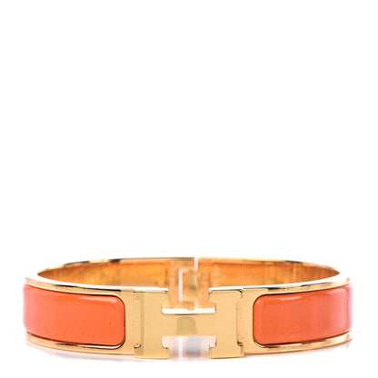 Hermes Enamel Narrow Clic Clac H Bracelet PM Orange 1 of 6