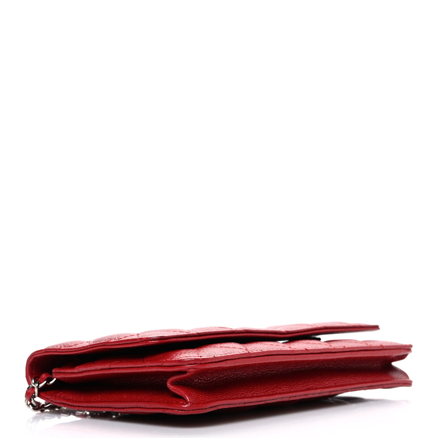 Caviar Quilted Wallet on Chain WOC Red