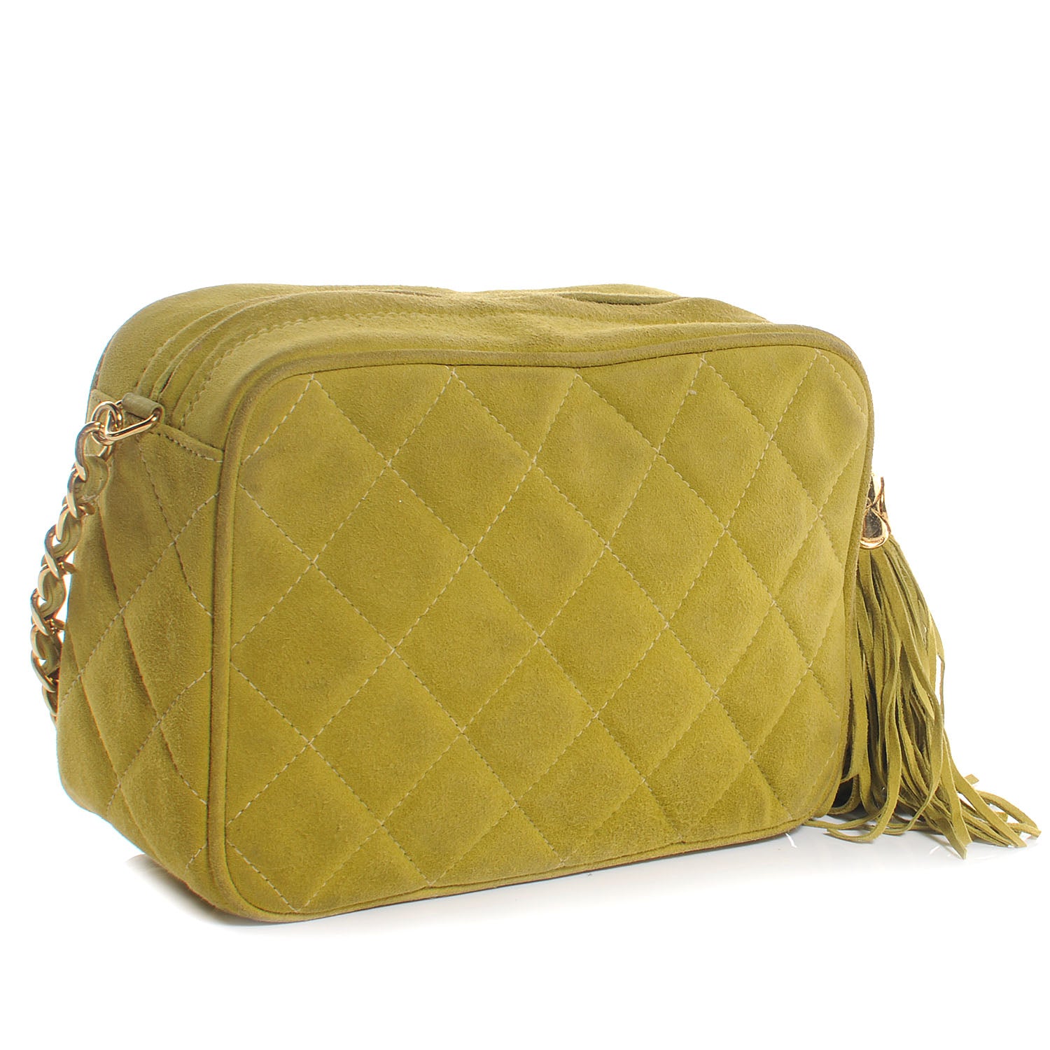 Chanel Suede Tassel Camera Case Chartreuse 3 of 8