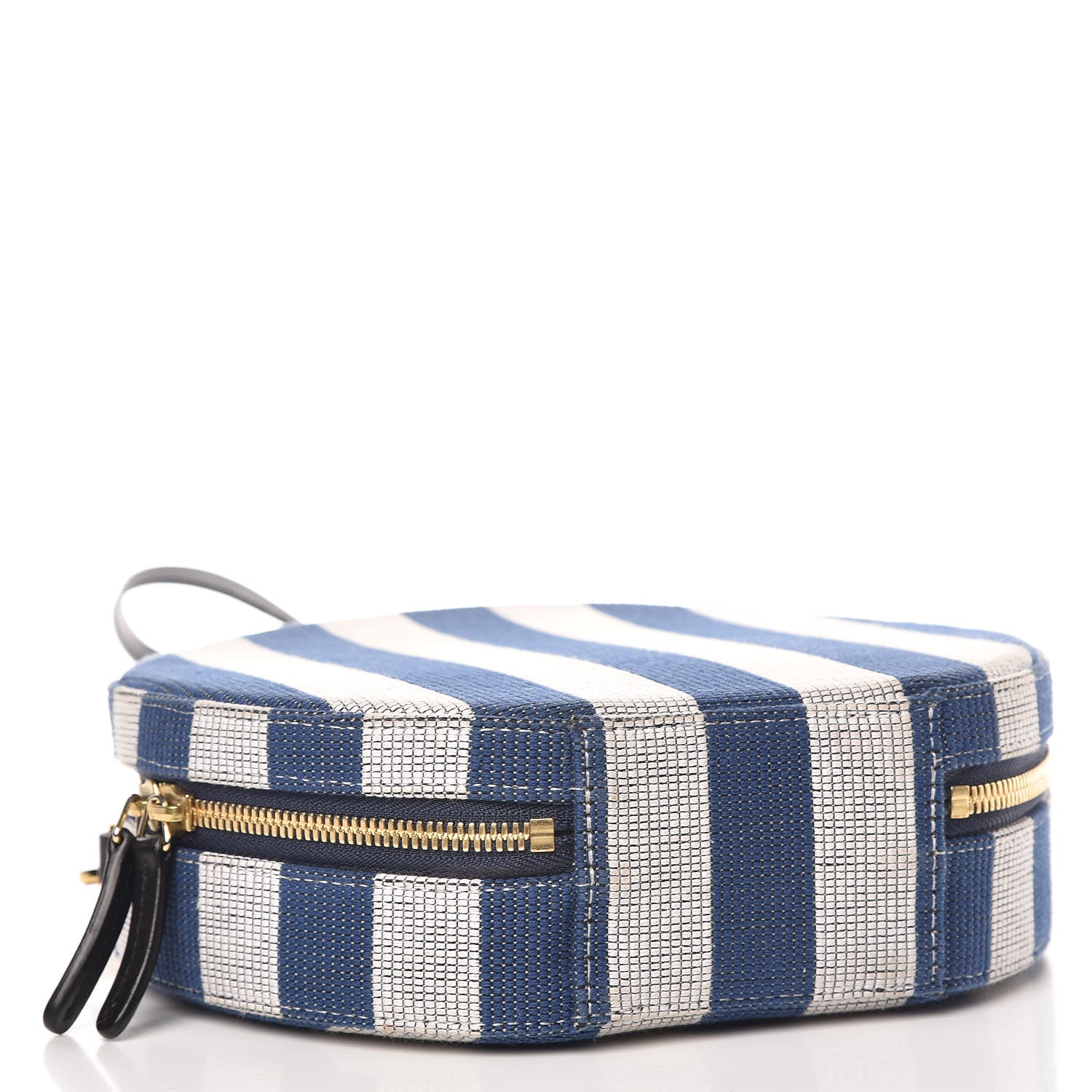 Mansur Gavriel Canvas Stripe Circle Crossbody Blue White 4 of 12
