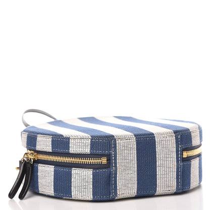 Mansur Gavriel Canvas Stripe Circle Crossbody Blue White 4 of 12
