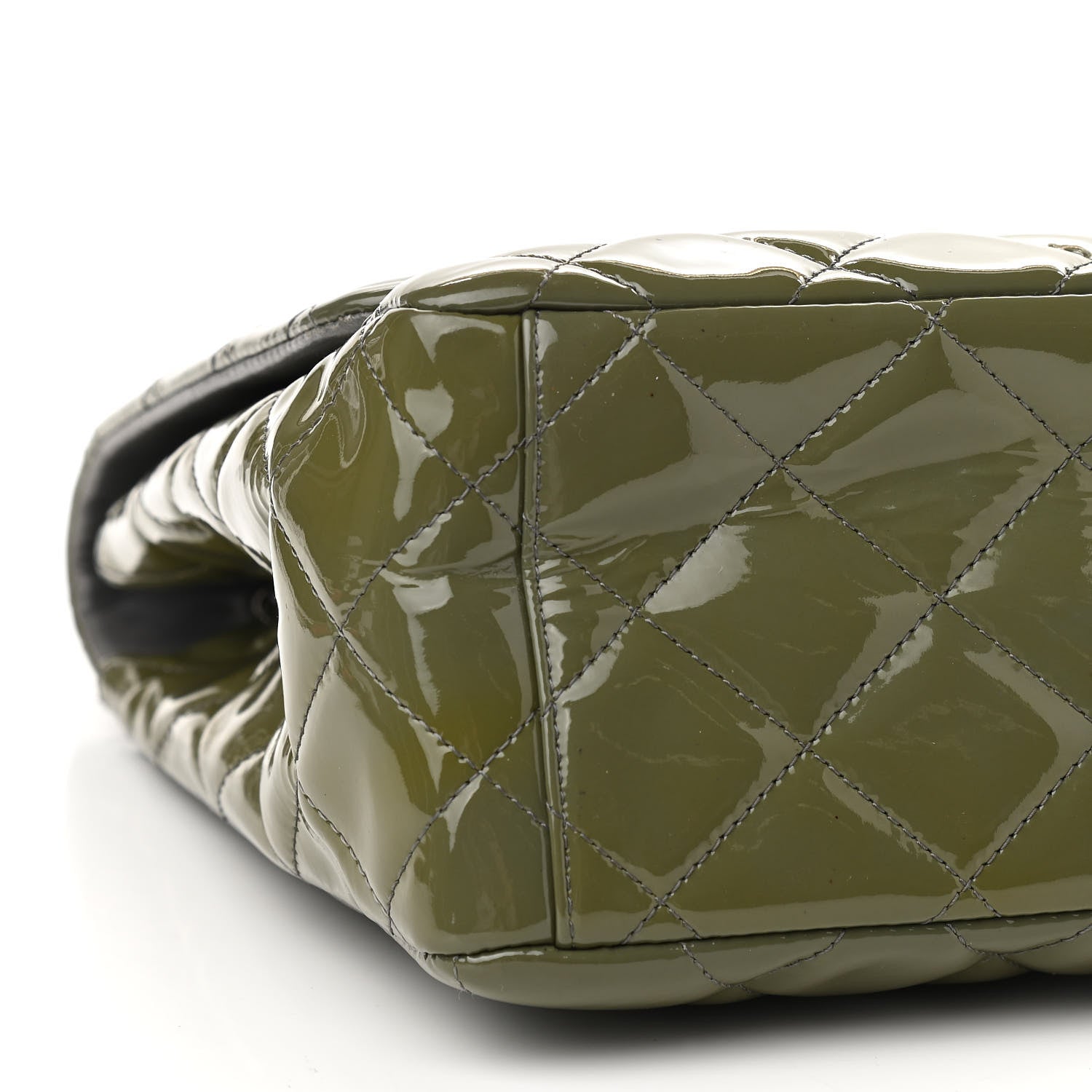 Chanel Patent Quilted Maxi Single Flap Grey 9 of 13