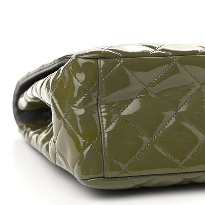 Chanel Patent Quilted Maxi Single Flap Grey 9 of 13