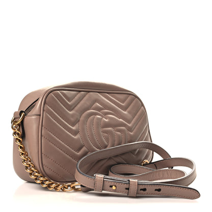 Gucci Calfskin Matelasse Small GG Marmont Chain Shoulder Bag Porcelain Rose 3 of 11