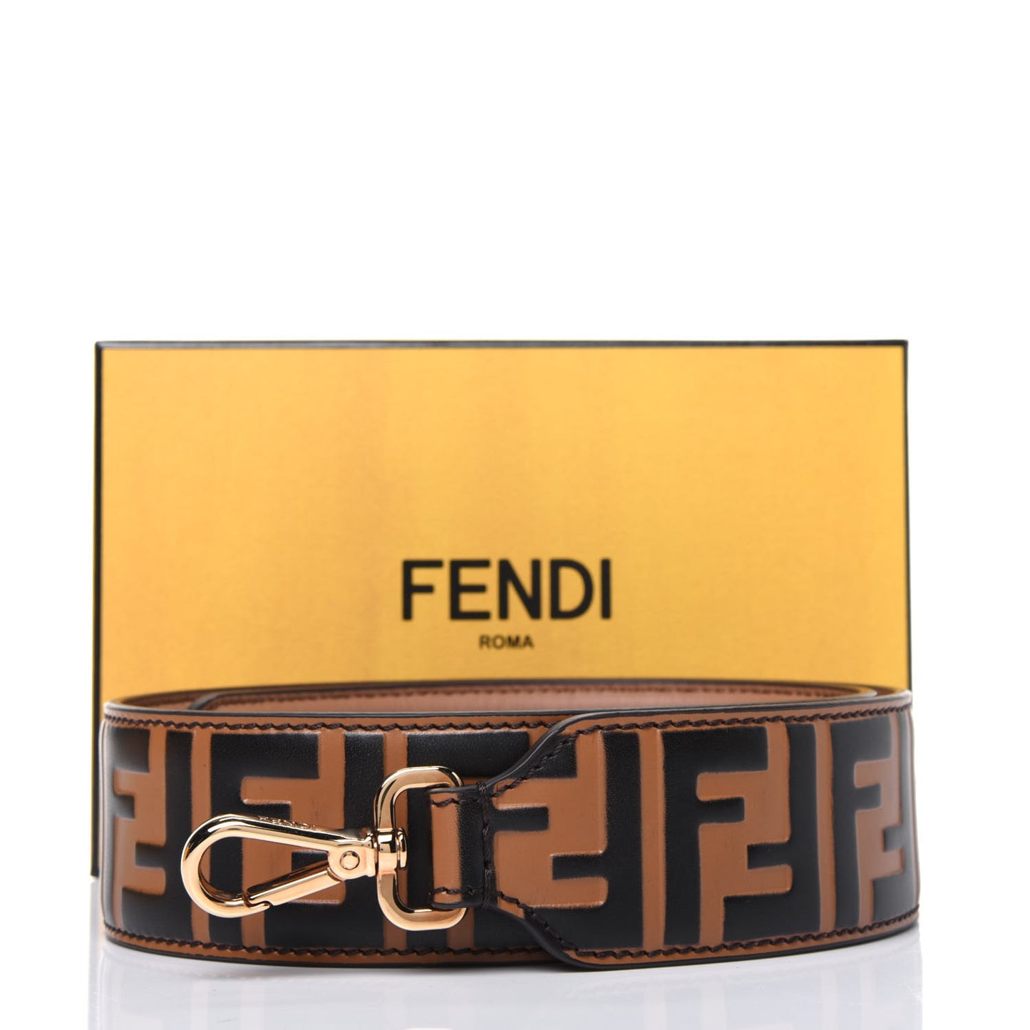 Calfskin FF 1974 Embossed Strap You Tobacco Black