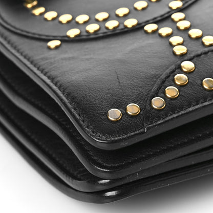Chloe Calfskin Suede Studded Medium Faye Shoulder Bag Black 6 of 10