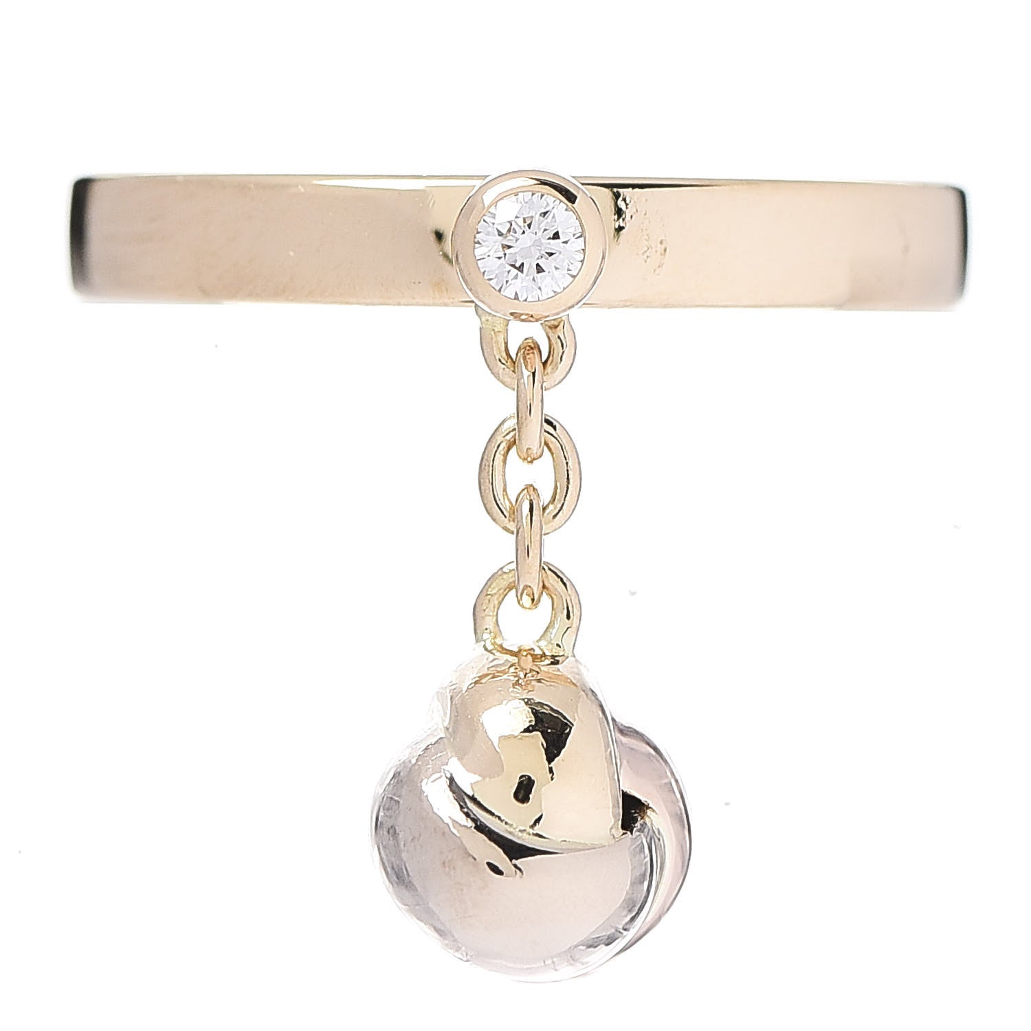 Cartier 18K Pink Yellow White Gold Diamond Trinity Knot Charm Ring 49 4.75 1 of 6