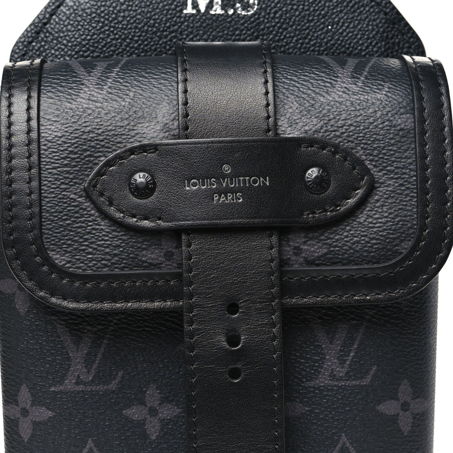 Louis Vuitton Monogram Eclipse Saumur Slingbag Black 6 of 8