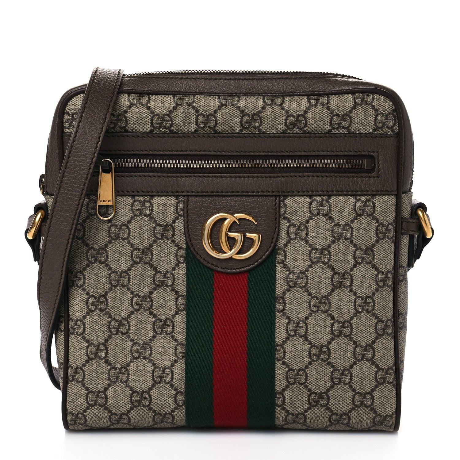 Gucci GG Supreme Monogram Web Small Ophidia Messenger Bag Brown 1 of 11