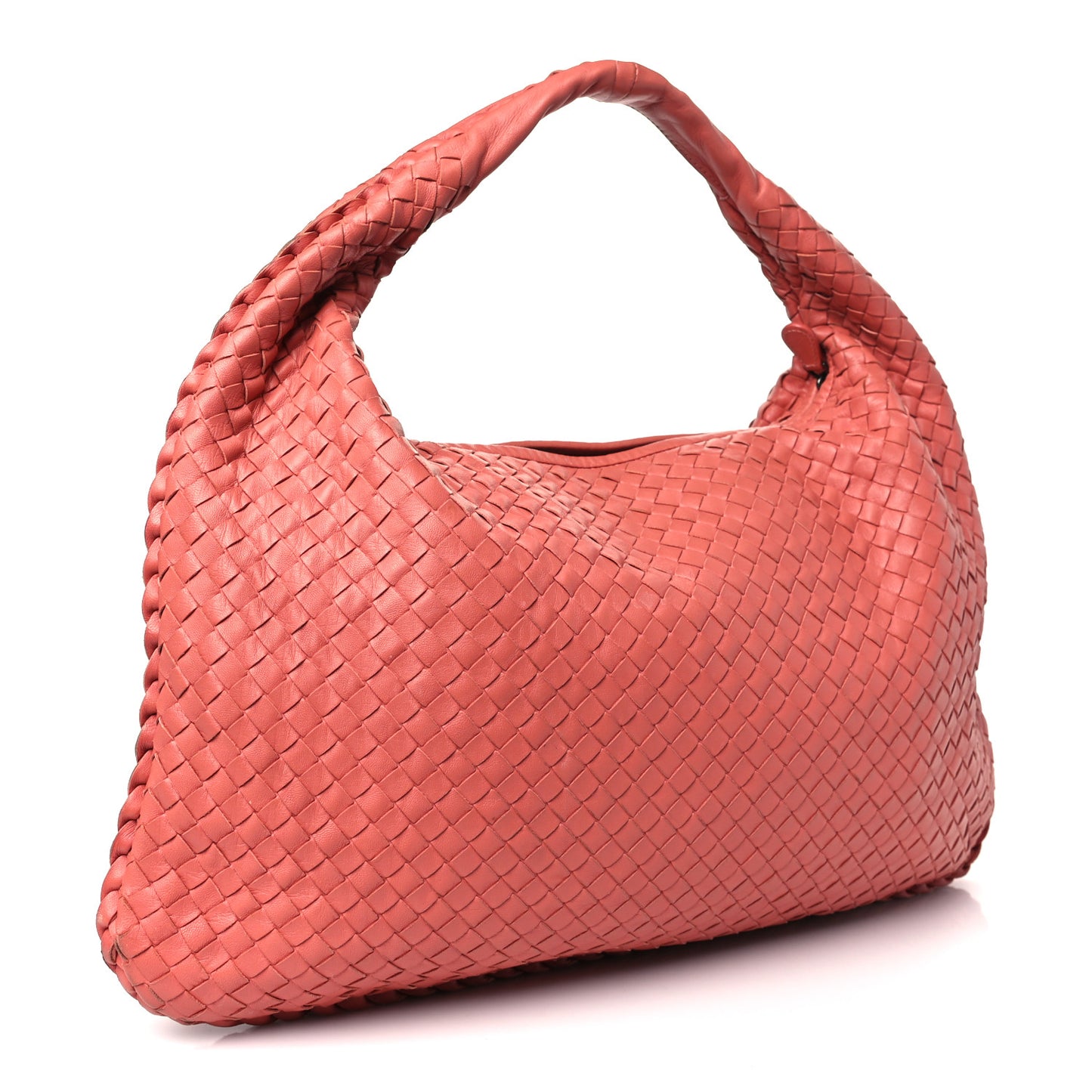Nappa Intrecciato Large Veneta Hobo Peach