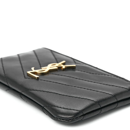 Saint Laurent Calfskin Matelasse Monogram Key Pouch Black 11 of 11