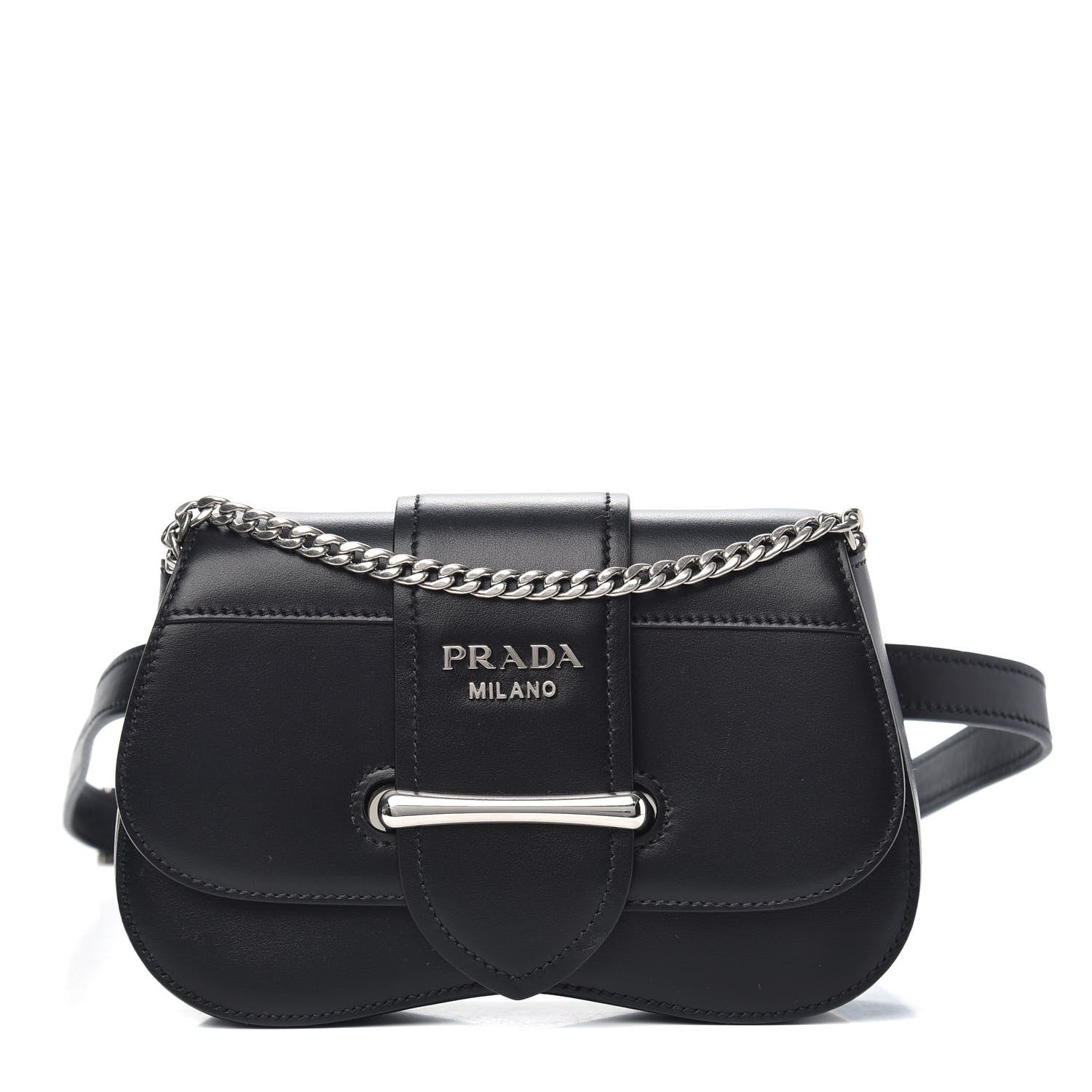 Prada City Calfskin Sidonie Belt Bag Black 1 of 9