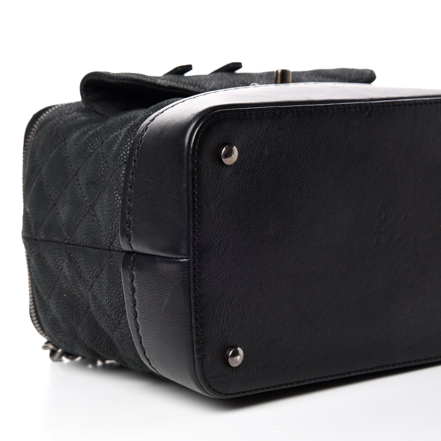 Chanel Iridescent Grained Calfskin Quilted Globe Trotter Vanity Case Black 5 of 12