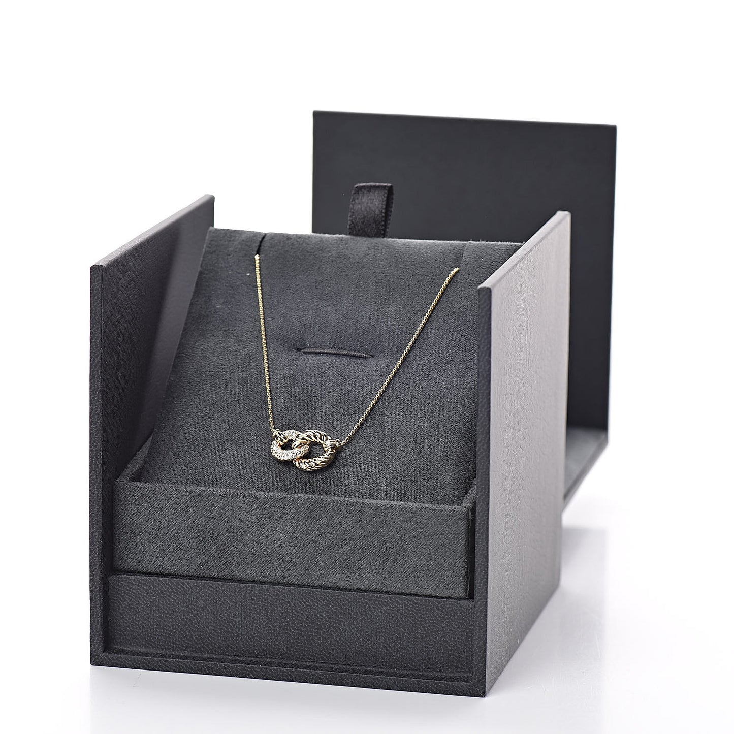 18K Yellow Gold Diamond Pave Extra-Small Belmont Pendant Necklace