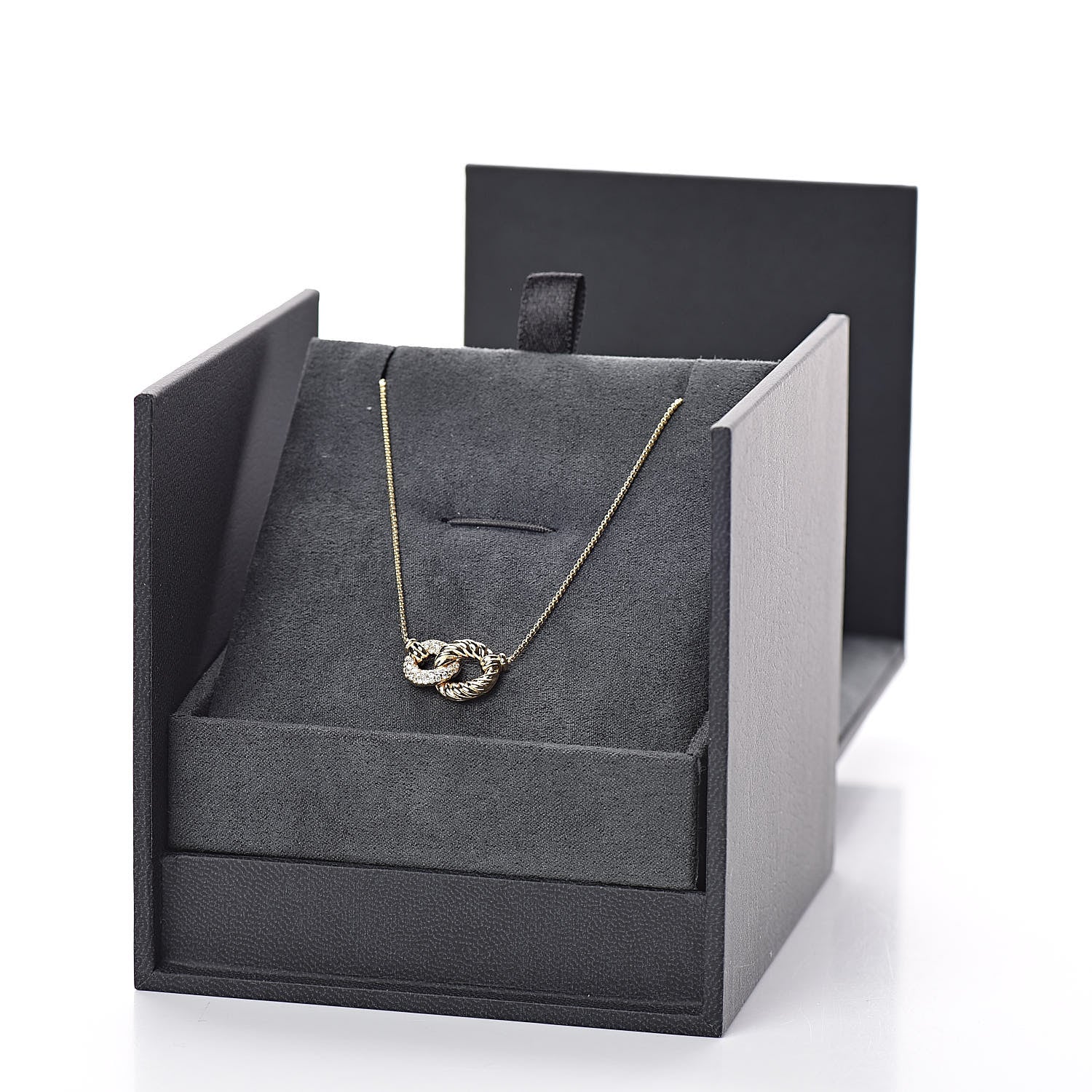 David Yurman 18K Yellow Gold Diamond Pave Extra-Small Belmont Pendant Necklace 7 of 7