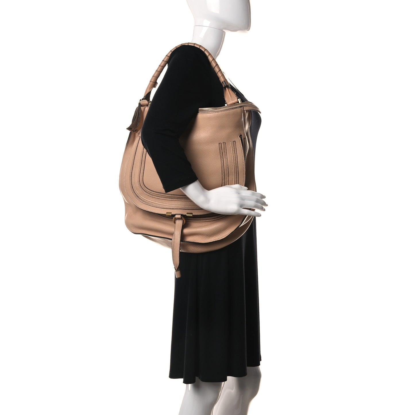 Calfskin Large Marcie Hobo Nude