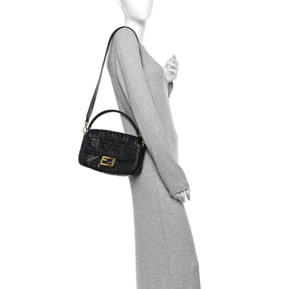 Fendi Nappa FF 1974 Embossed Baguette Black 2 of 15
