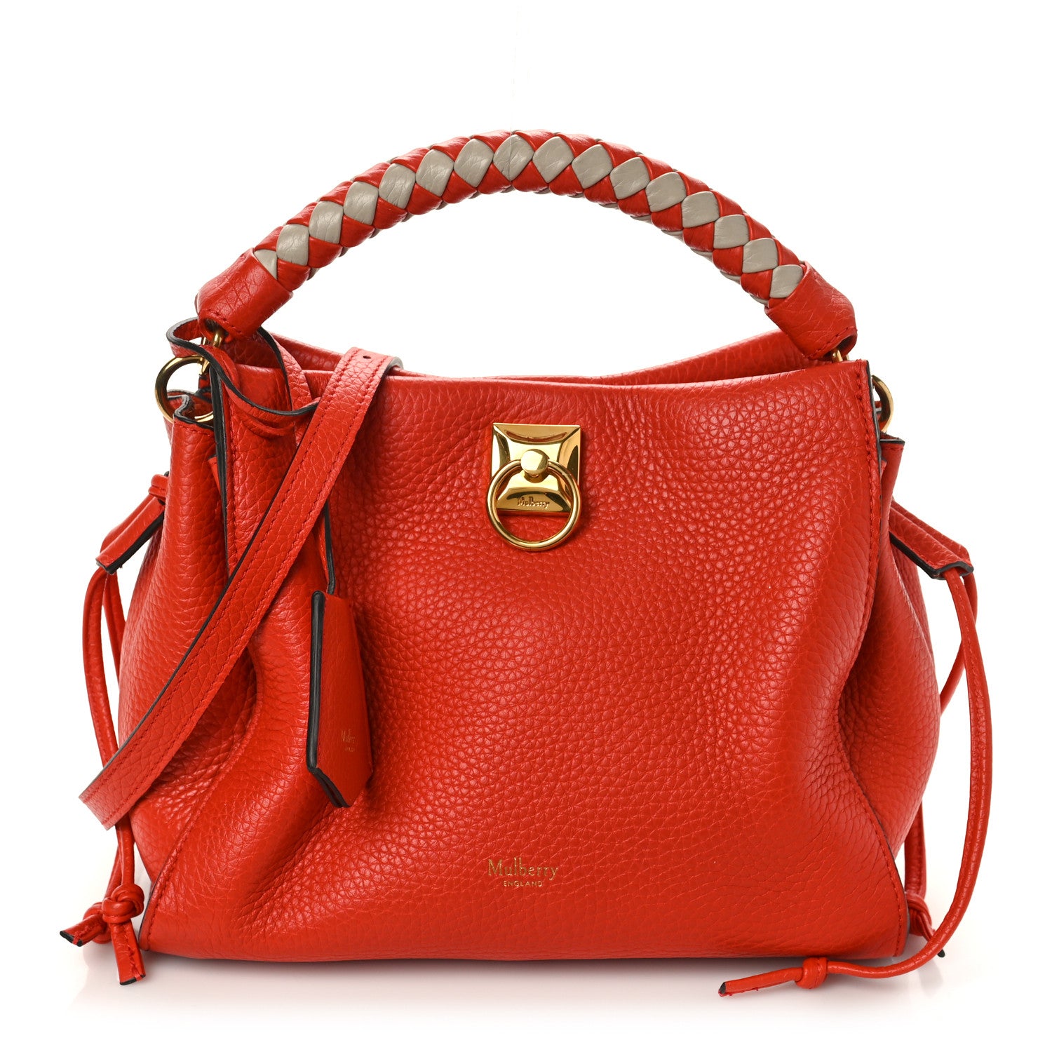 Mulberry Heavy Grain Small Iris Tote Coral Orange 1 of 8