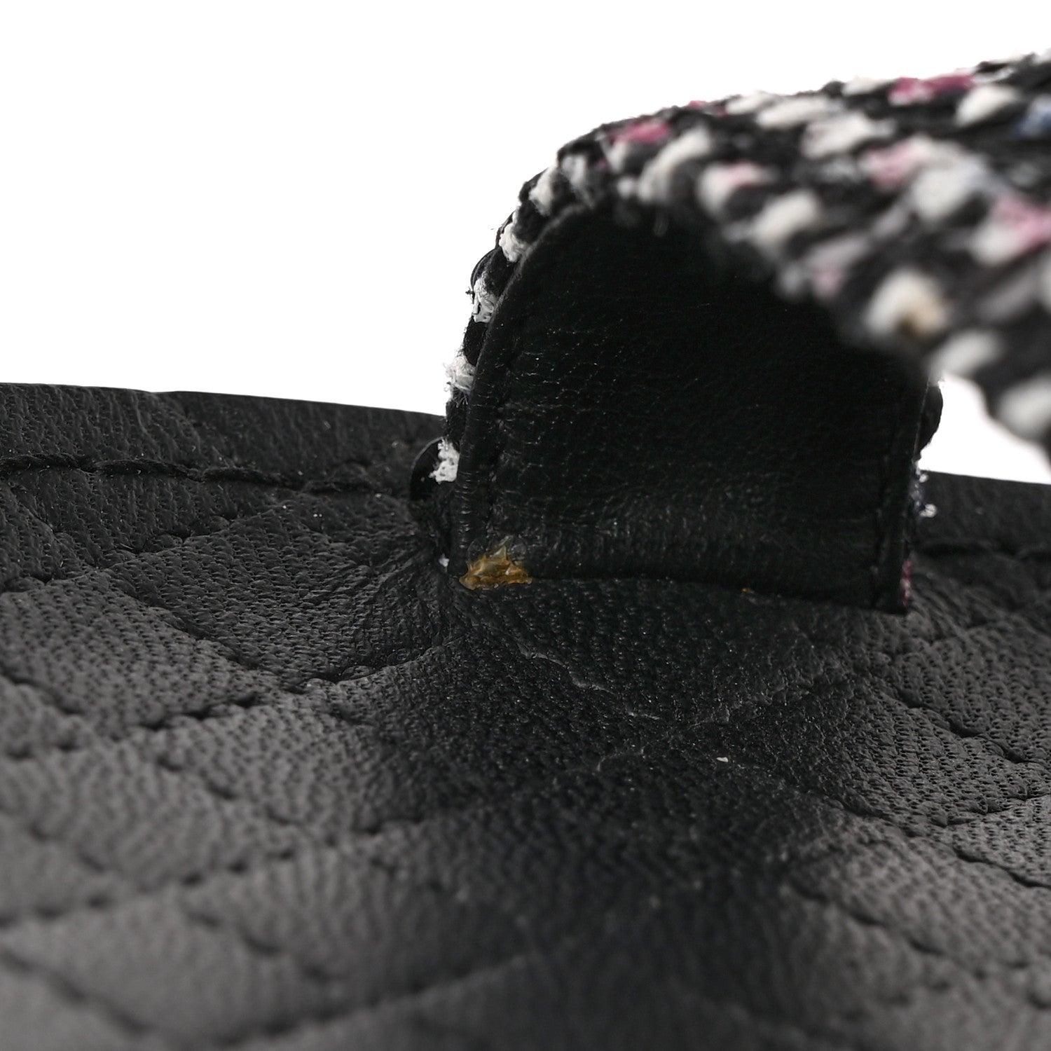 Chanel Tweed Lambskin Dad Sandals 38.5 Black White 11 of 13