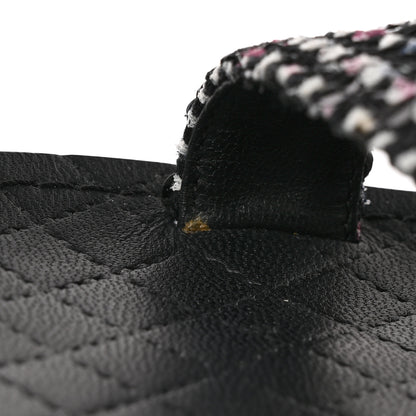 Chanel Tweed Lambskin Dad Sandals 38.5 Black White 11 of 13