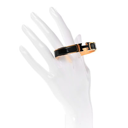 Hermes Enamel Narrow Clic Clac H Bracelet GM Black 2 of 5