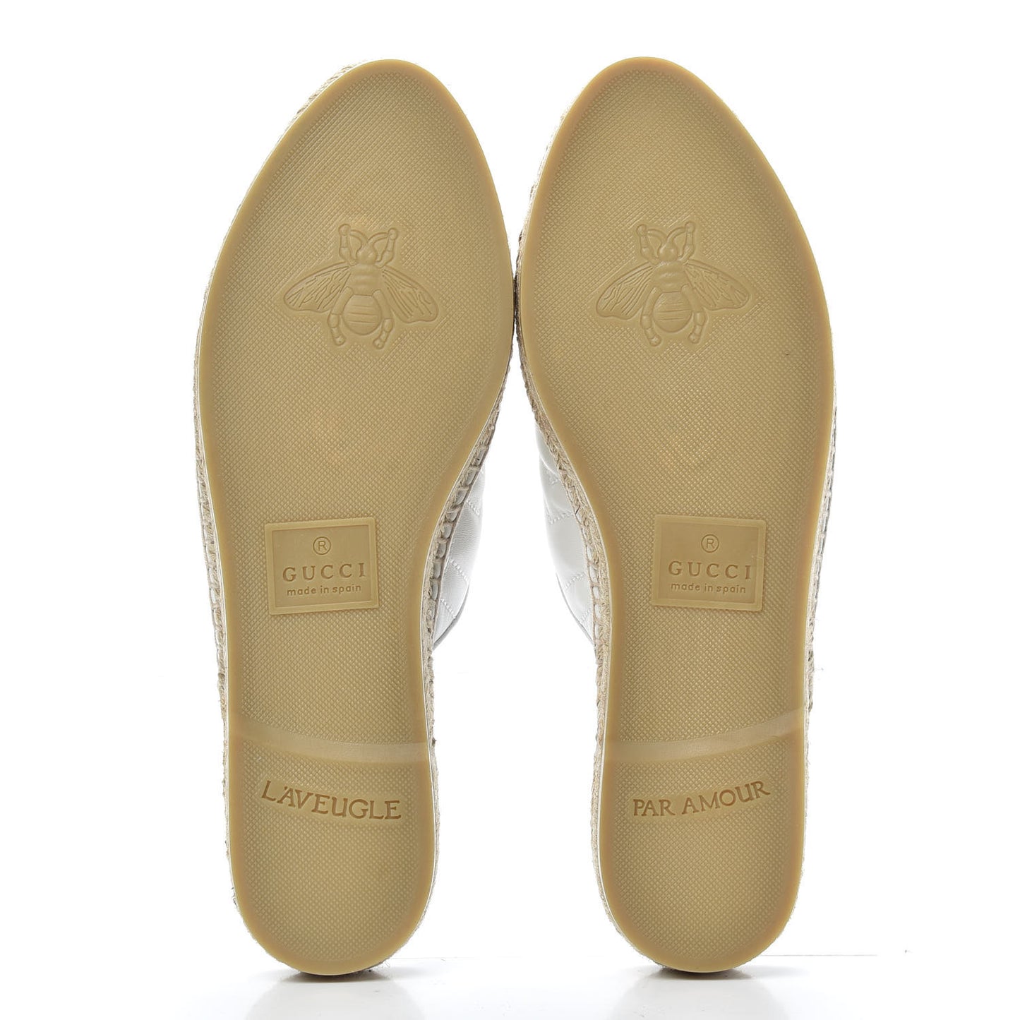Nappa Matelasse GG Marmont Espadrille Slippers 38 Great White
