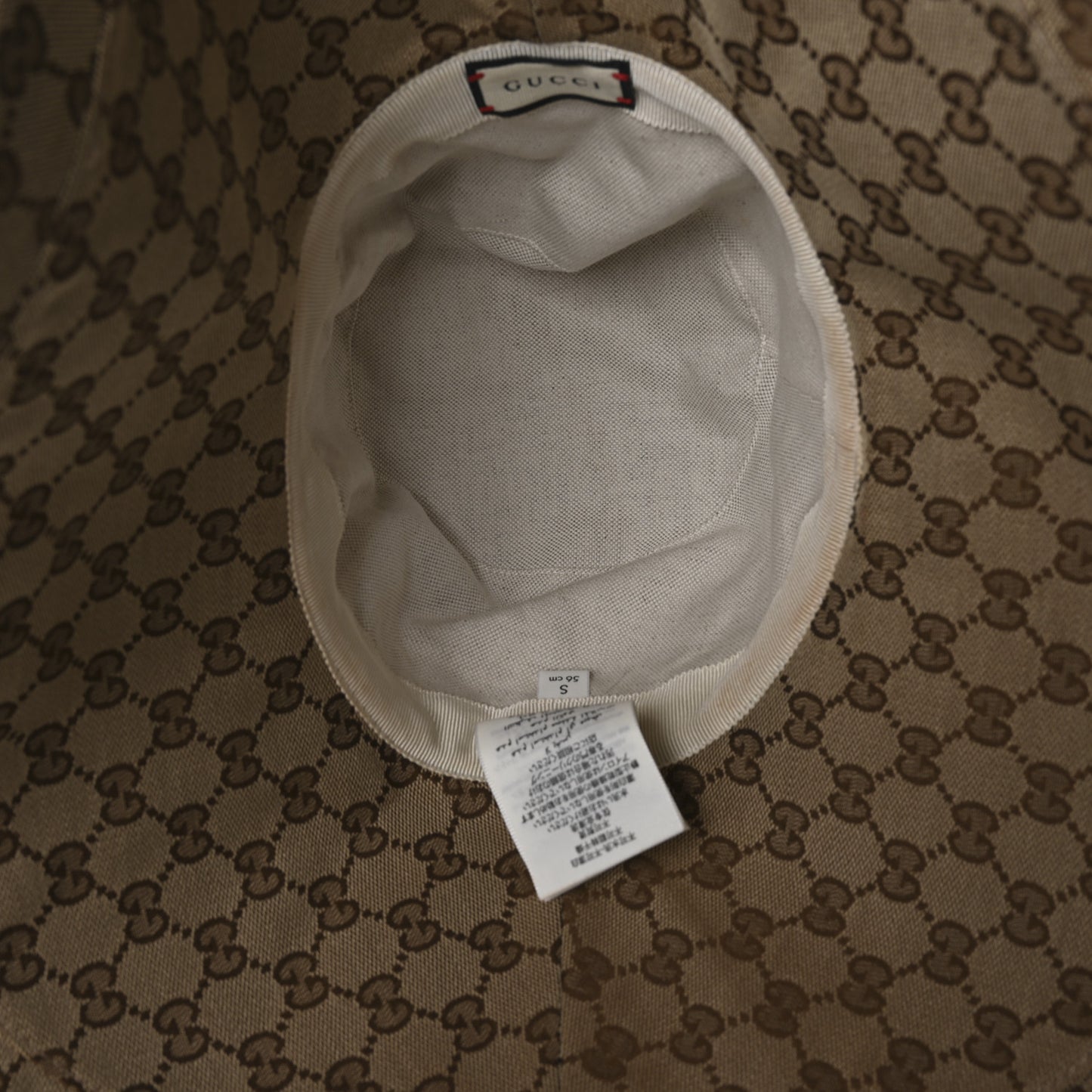 Monogram Wide Brim Hat S 56 Beige