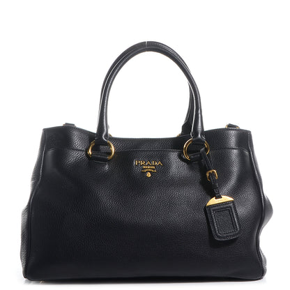 Prada Vitello Daino East West Tote Nero Black 1 of 11