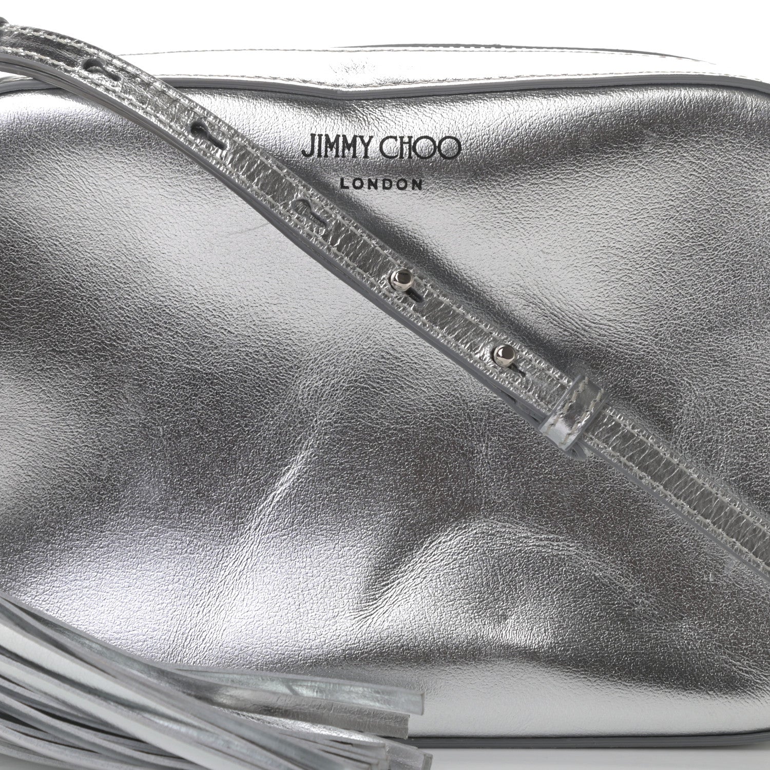 Jimmy Choo Metallic Calfskin Athini Camera Bag Silver 8 of 13