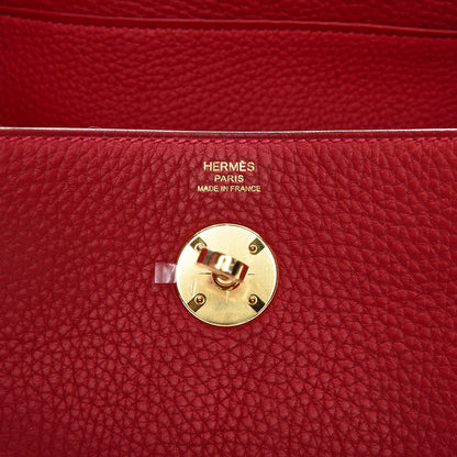 Hermes Taurillon Clemence Lindy 26 Rouge Casaque 6 of 9