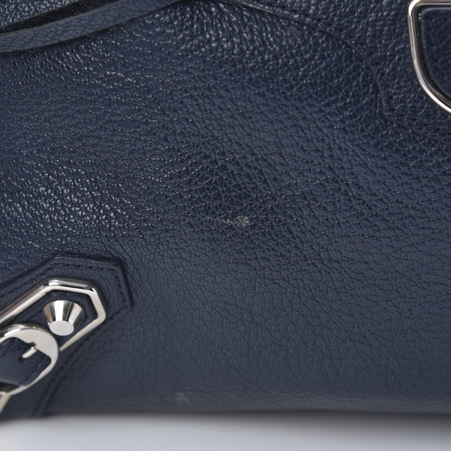 Balenciaga Chevre Silver Metallic Edge Hardware City Bleu Nuit Dark Sea 11 of 12