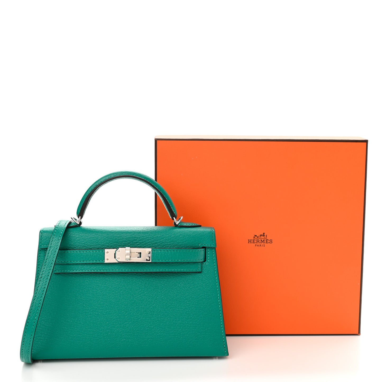 Chevre Mysore Verso Mini Kelly Sellier 20 Vert Verone Bleu Hydra