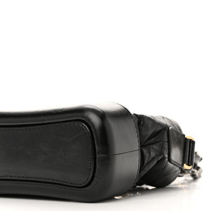 Chanel Aged Calfskin Quilted Charms Small Gabrielle Hobo Black 10 of 10