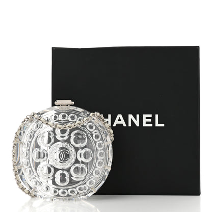 Chanel Transparent Lucite Round CC Minaudiere Clutch White 10 of 10
