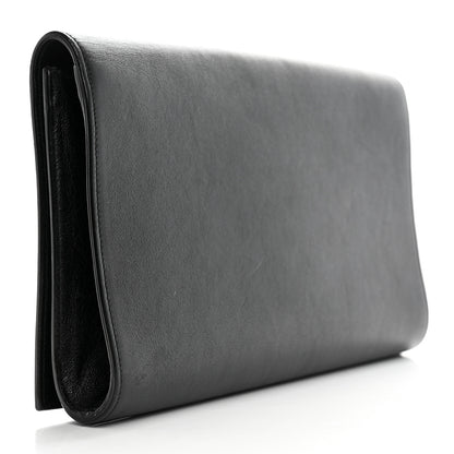 Saint Laurent Calfskin Monogram Large Belle De Jour Clutch Black 3 of 11