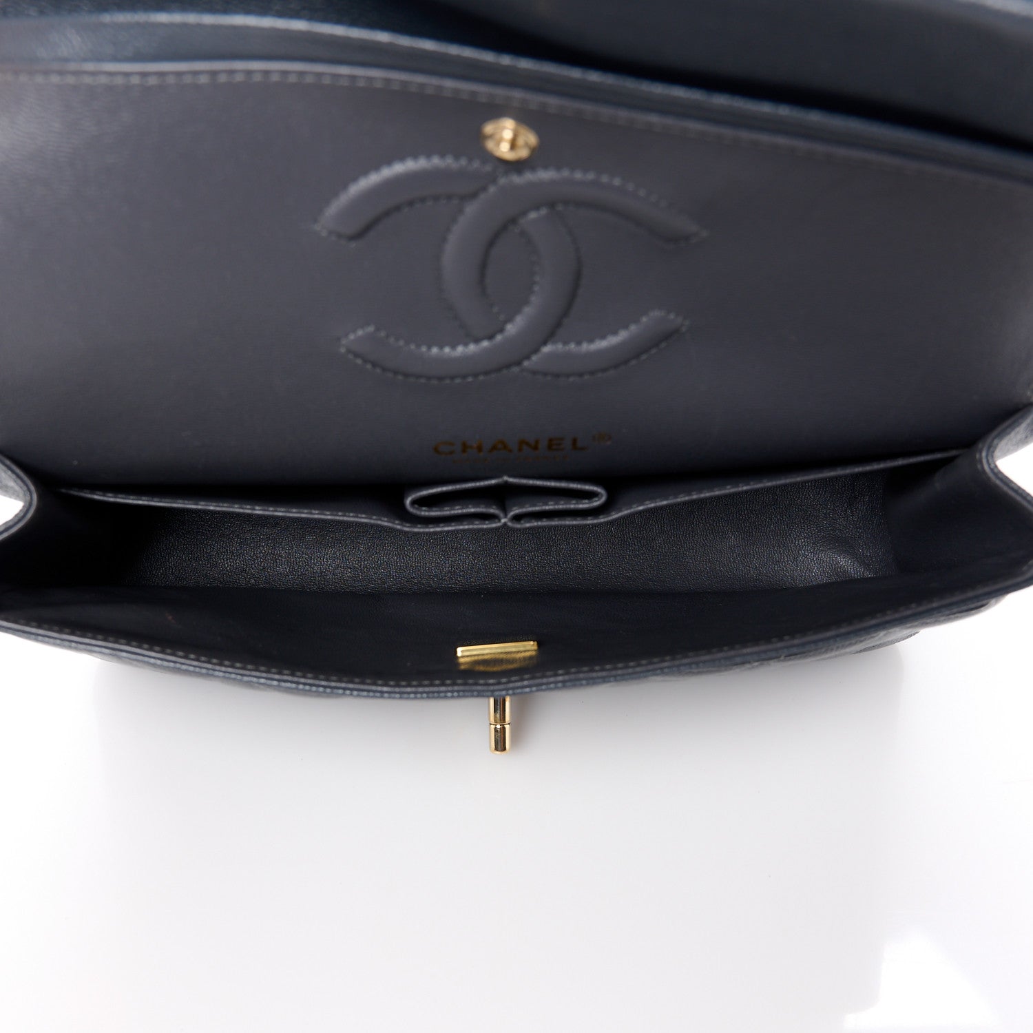 Chanel Caviar Quilted Medium Double Flap Dark Grey 5 of 11