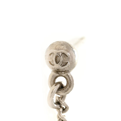 Chanel Baguette Crystal CC Drop Earrings Silver 4 of 5