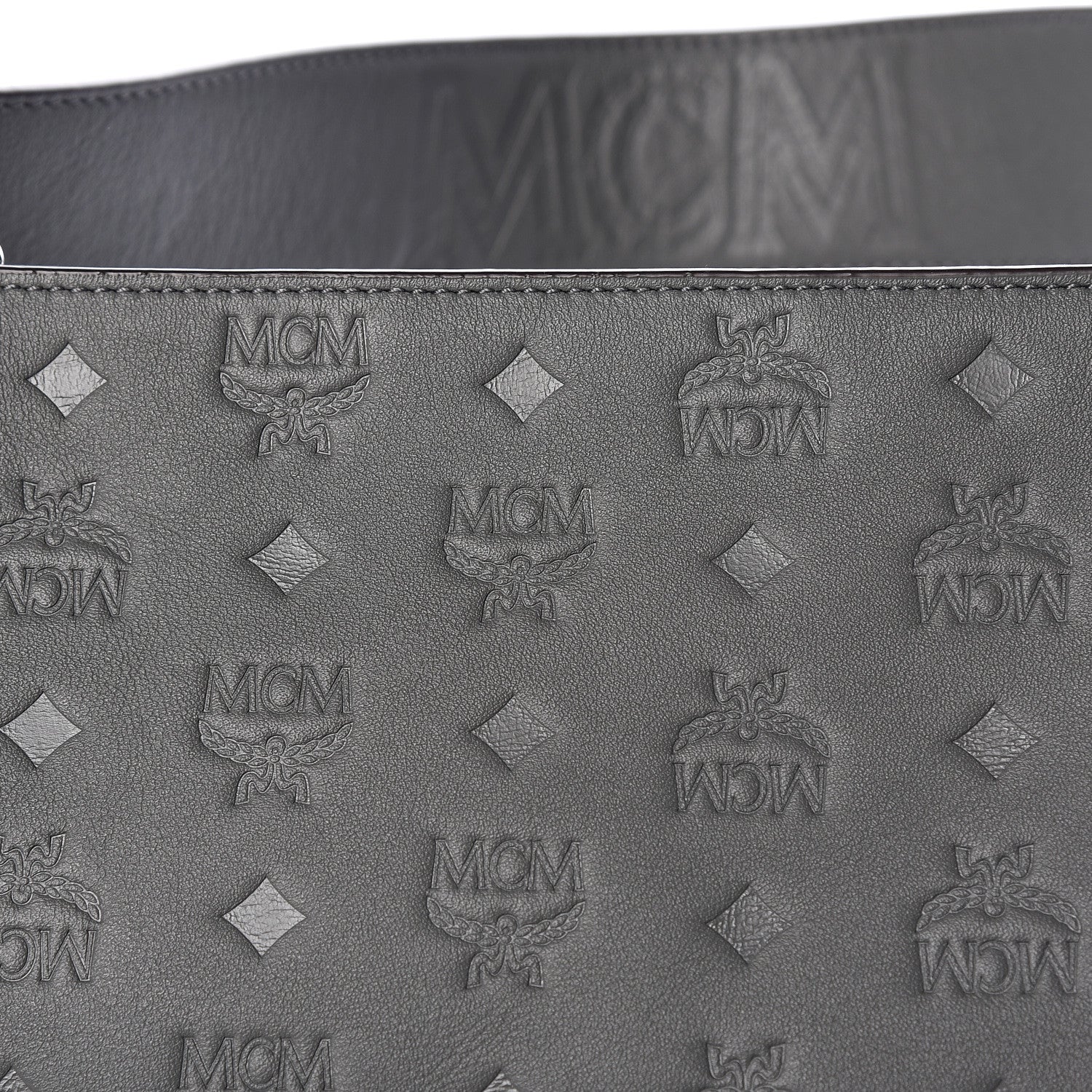 MCM Calfskin Ottomar Monogram Large Klara Hobo Charcoal 9 of 9
