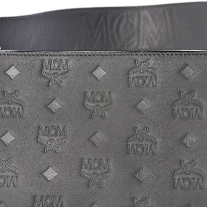MCM Calfskin Ottomar Monogram Large Klara Hobo Charcoal 9 of 9