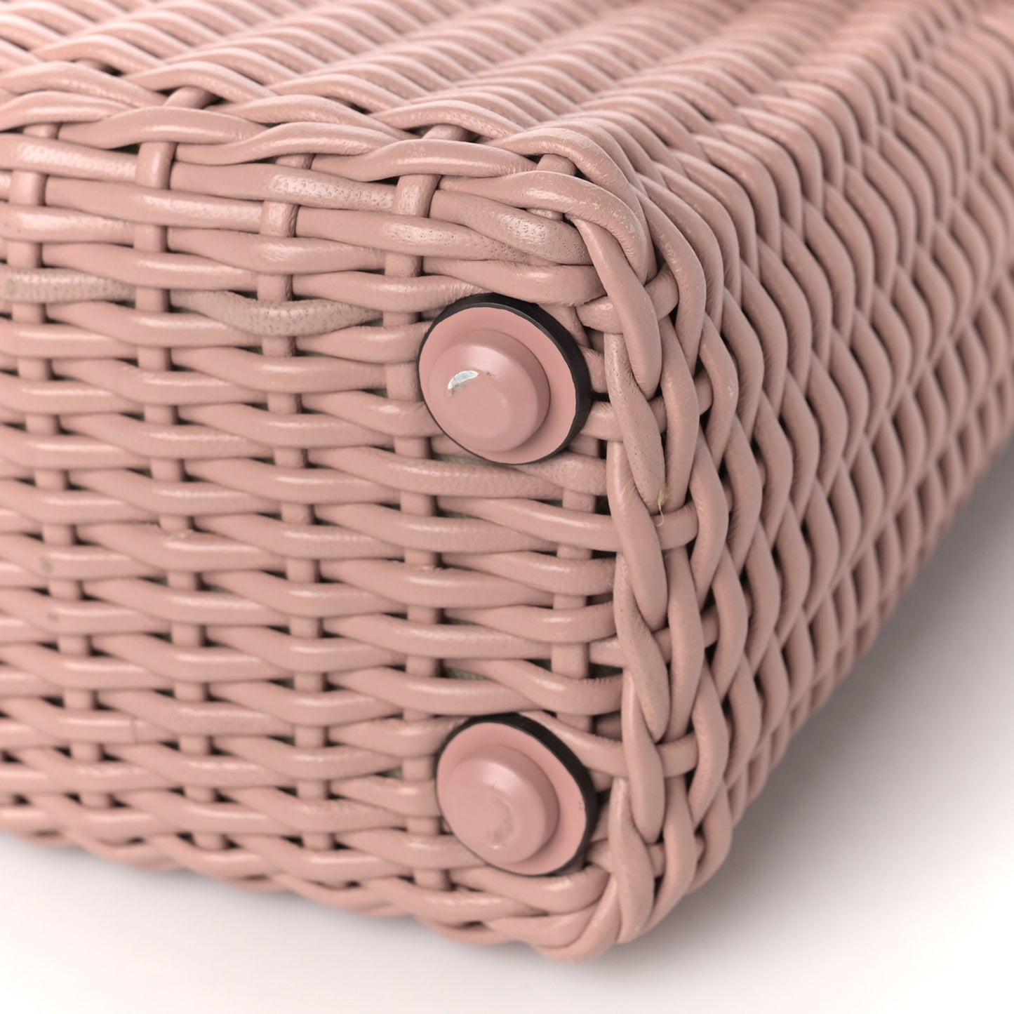 Smooth Calfskin Wicker Small Boxyz Antique Rose