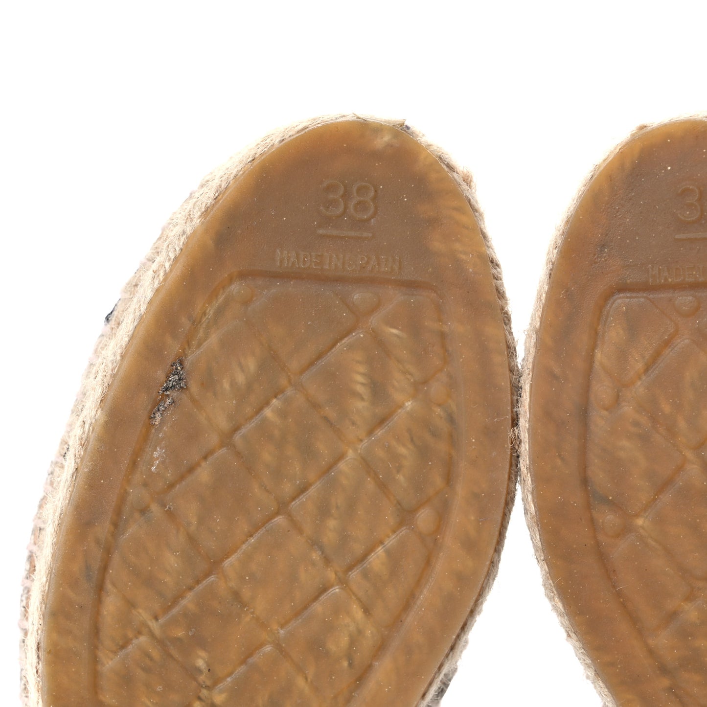 Crackled Calfskin High Top Espadrilles 38 Light Beige Black