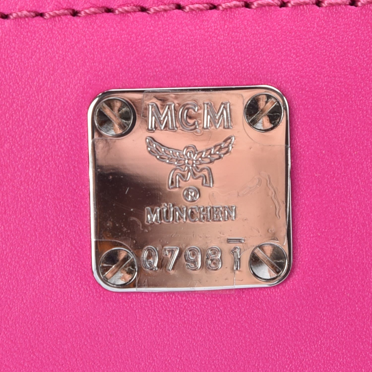 MCM Calfskin Mini Duchess Polke Studs Backpack Electric Pink 8 of 10