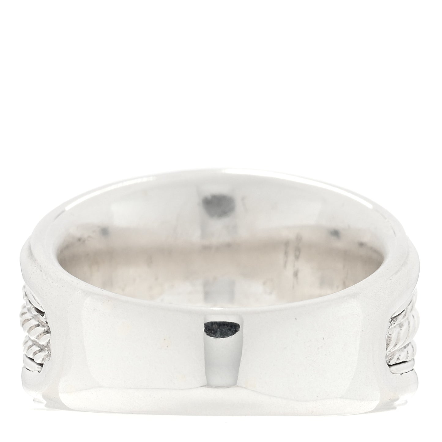 Sterling Silver Diamond Cable Cigar Band Ring 54 7