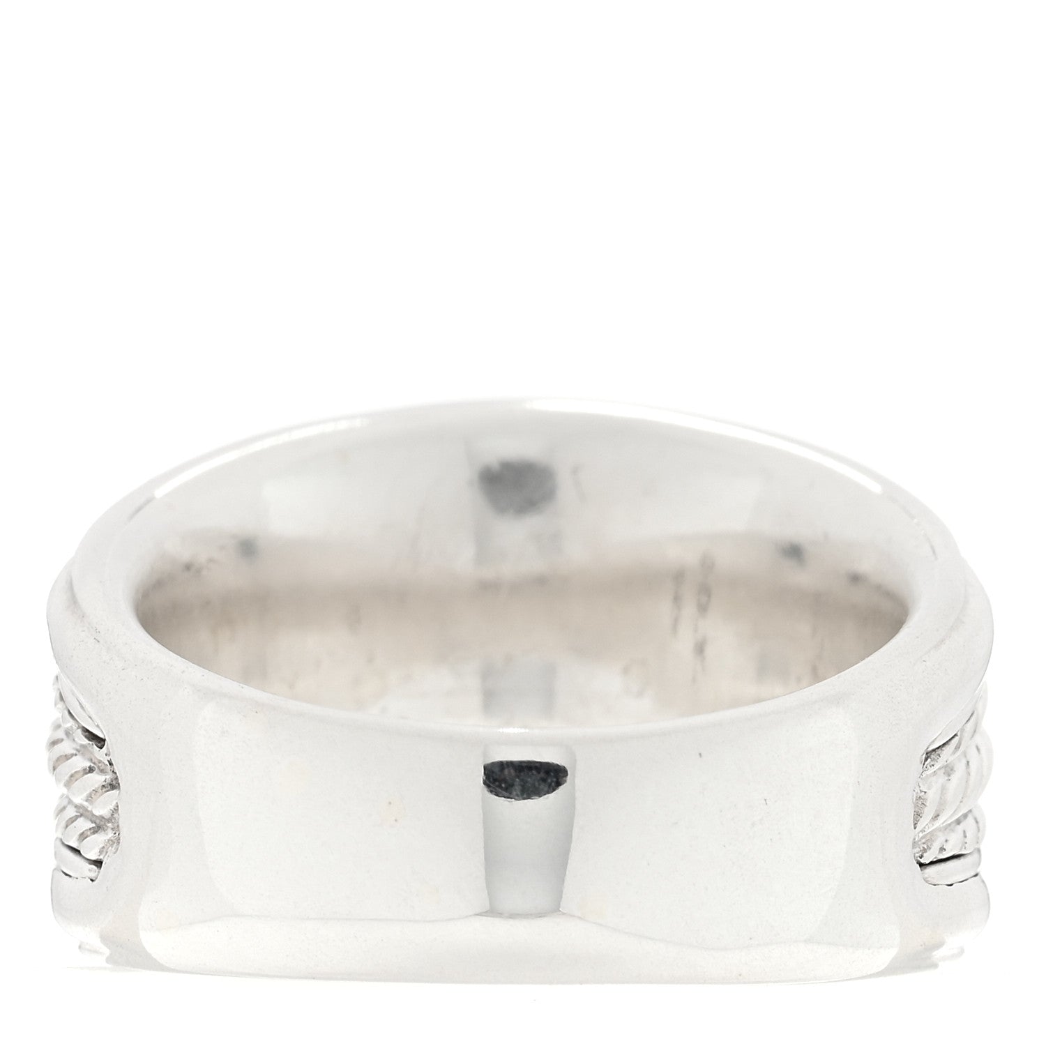 David Yurman Sterling Silver Diamond Cable Cigar Band Ring 54 7 3 of 4